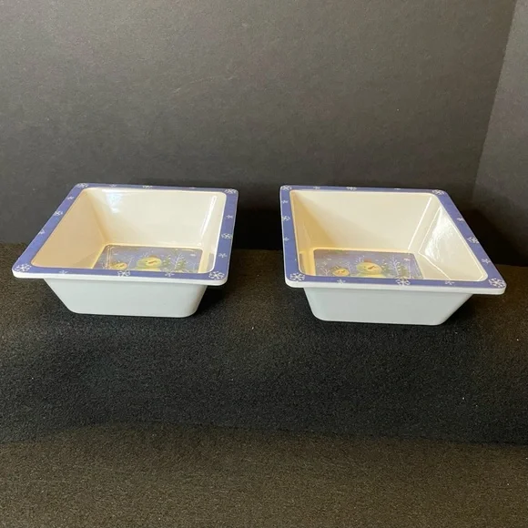 2 Snowman Snack Rectangle Bowls 6 x 5.25 Inches - Picture 7 of 16